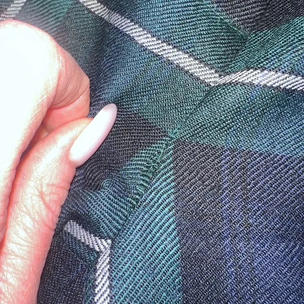 J. Crew City Fit Wool Trousers Navy Plaid sz 2 *flawed*